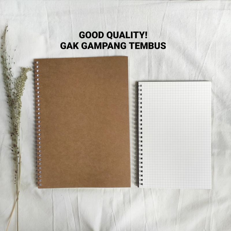 

Grid Bookpaper Spiral Notebook B5 A5