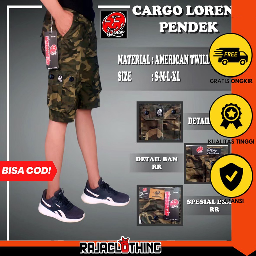 RCL - Celana Pendek Loreng Celana Pendek Army Pria Tebel Adem Cargo Doreng TNI Original Kualitas Terbaik S.M.L.XL 27 s/d 34