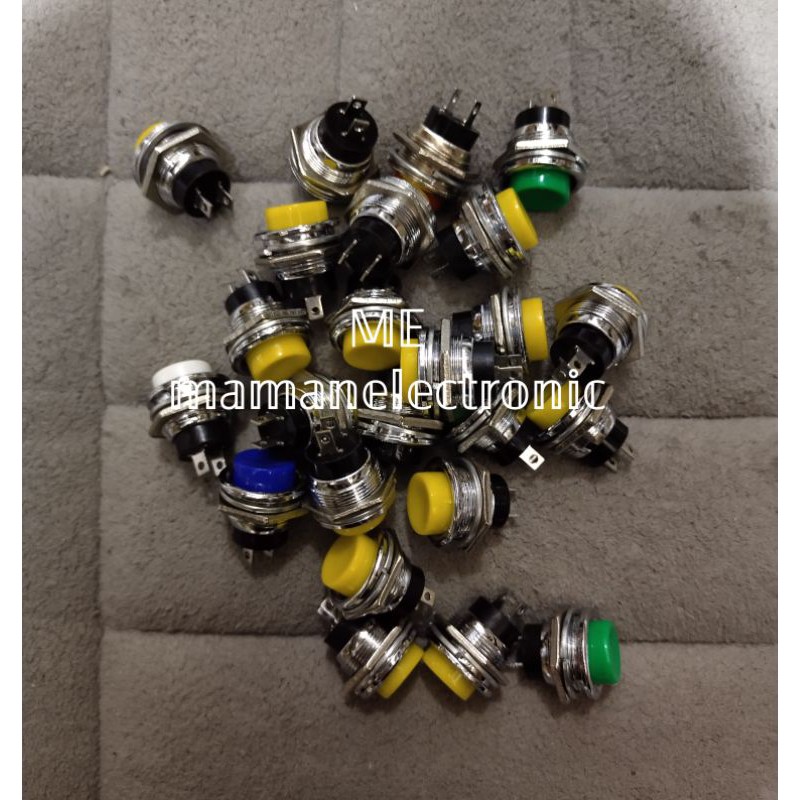 SAKLAR PUSH RESET BUTTON ON 2 KAKI BESAR BESI / TOMBOL TEKAN ON BESI 2 PIN