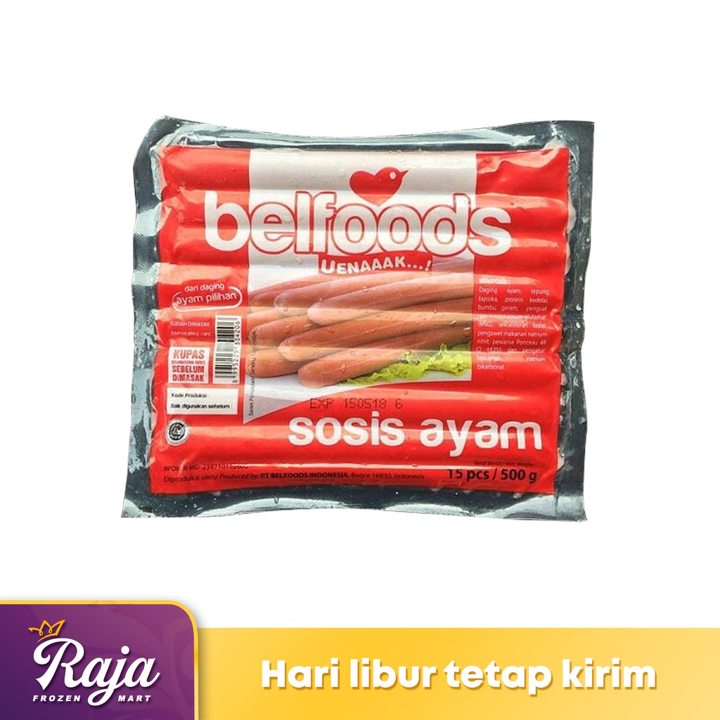 

Belfoods Uenaaak Sosis Ayam 500gr / Makanan Beku / Frozen Food / Sosis / Kentang Beku