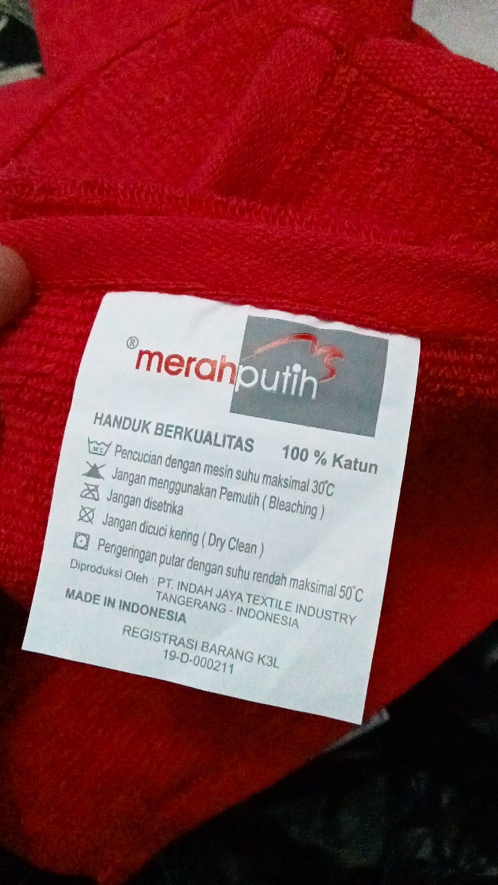 Rc Merah Putih Handuk Mandi 70x135/60x120/50x100 / Handuk Mandi Motif Polos By Terry Palmer