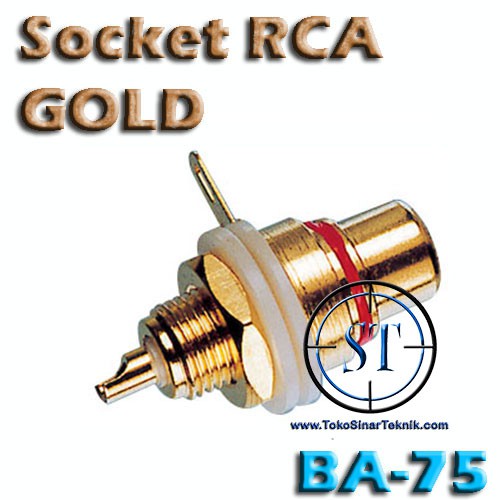 Socket Rca Gold Merah dan Hitam Dudukan RCA Set Sambungan Kabel Jek Jack Input Audio RCA Suara  Set BA-75