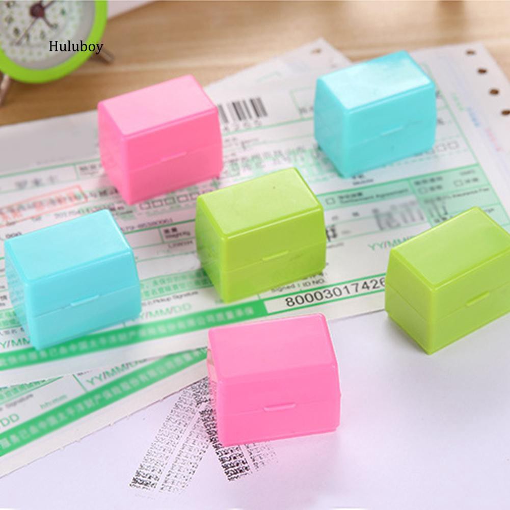 HLBY♣Messy Code ID Guard Mini Roller Stamp Self-inking Privacy Protection Stamp
