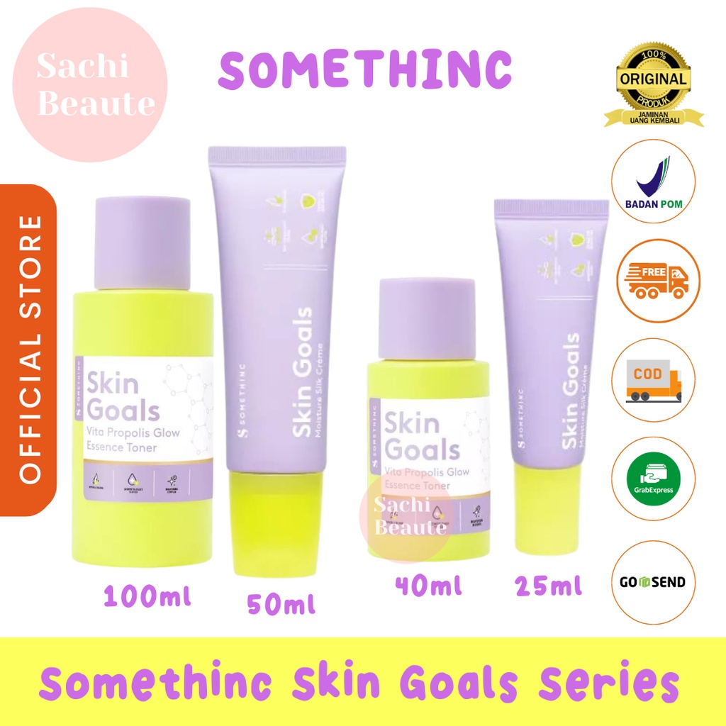 SOMETHINC Basic Skincare - Brightening series - SKIN GOALS Brightening Moisture Silk Cream 25gr 50gr | Vita Propolis Glow Essence Toner 40ml 100ml