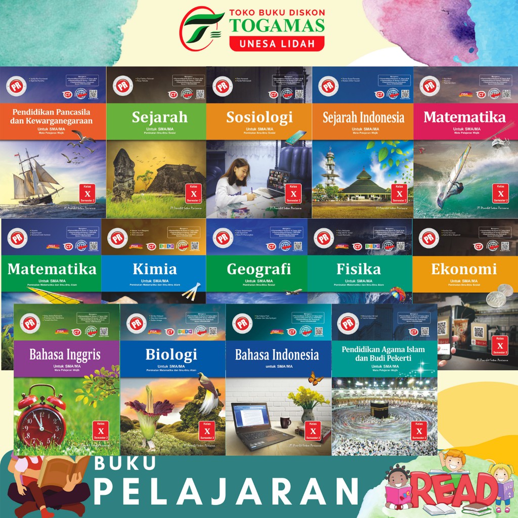 BUKU INTERAKTIF: PR BAHASA INDONESIA / BAHASA INGGRIS / BIOLOGI / FISIKA / KIMIA / EKONOMI / GEOGRAFI / SEJARAH / SOSIOLOGI / MATEMATIKA / PPKN SMA 10B SMT 2 2023 KURIKULUM MERDEKA