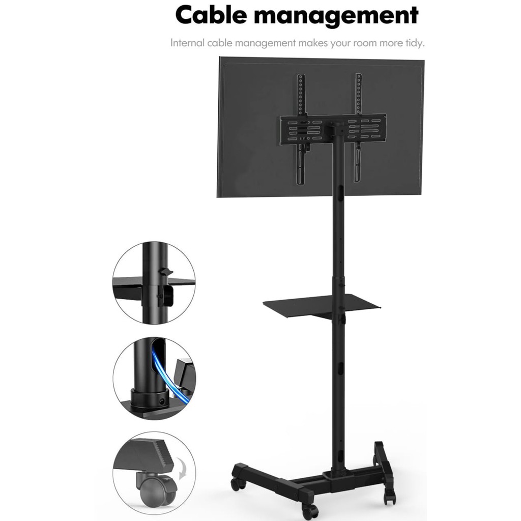 FITUEYES Standing Bracket Mobile TV Stand for LED TV 23-60 Inch TC-R12MB