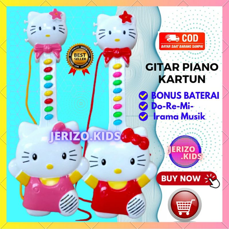 Mainan Anak Gitar Piano Kartun Kitty Doraemon Ikan Dolphin Lumba Maenan Bayi Dan Anak Perempuan Cewe