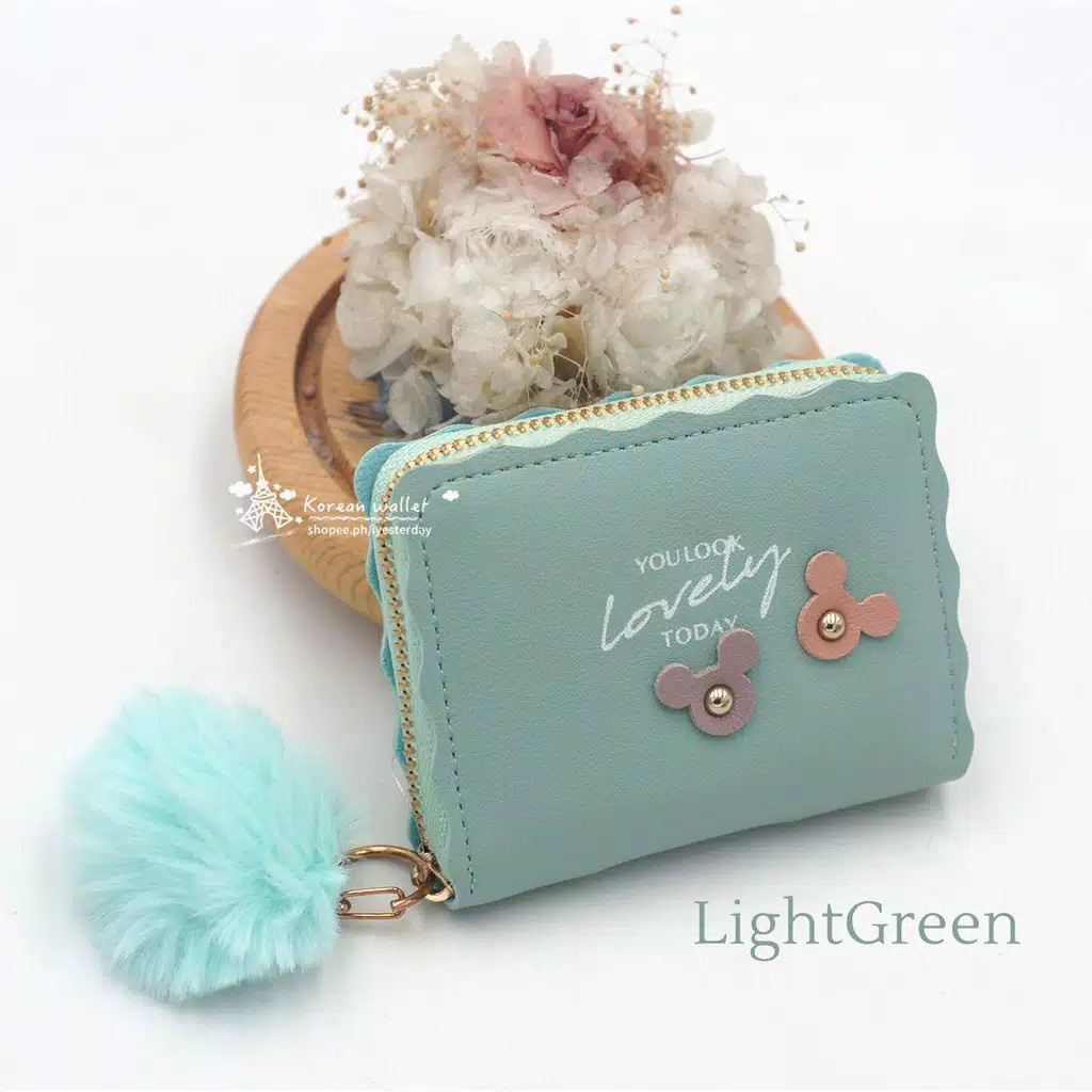 ( GS ) DOMPET WANITA / DOMPET MINI LOVELY RESTLETING FREE POMPOM