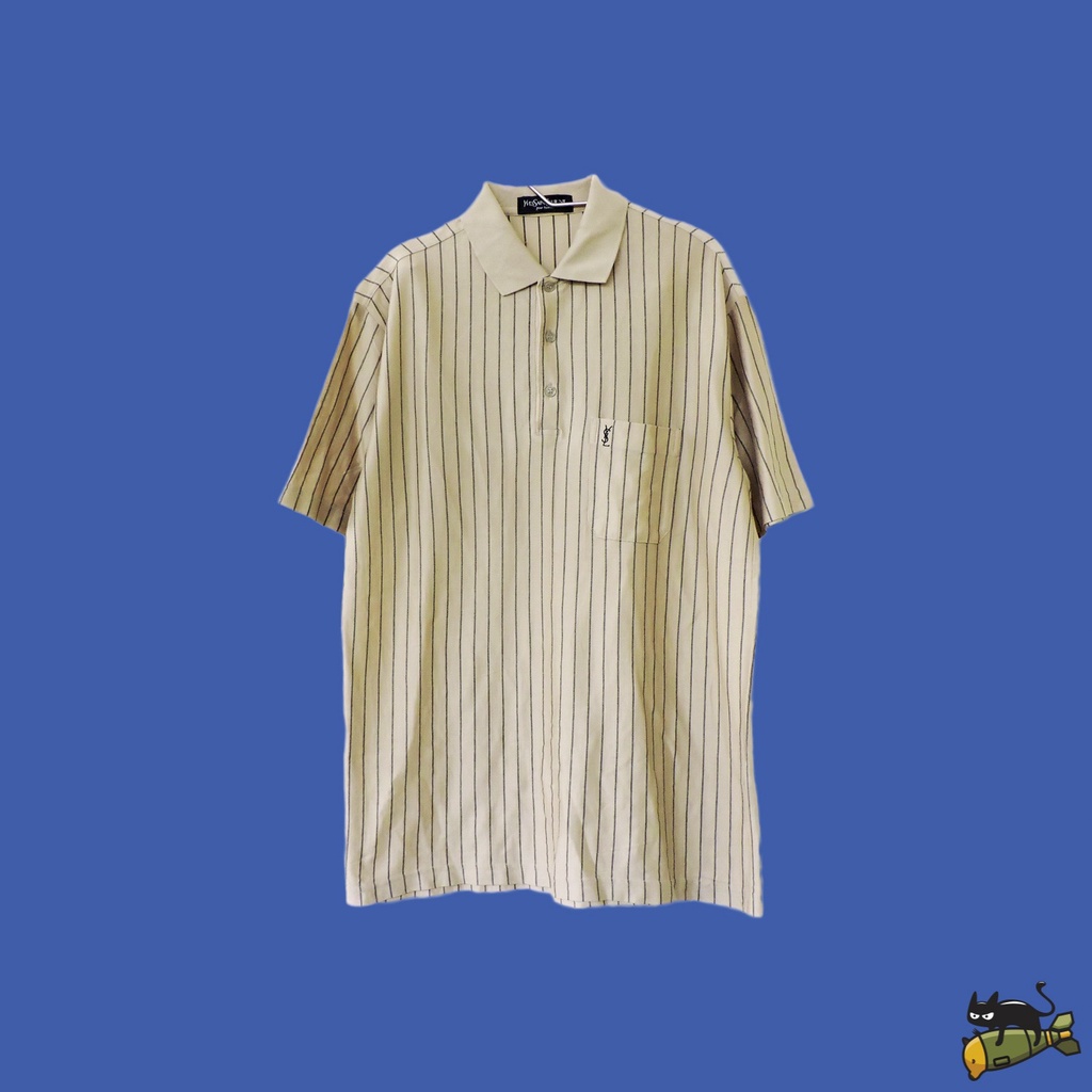 Yves Saint Laurent Pour Homme Stripes Polo Shirt