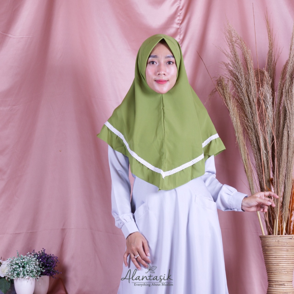 Alantasik - jilbab pet antem aira renda lace hijab hijab instan R.17