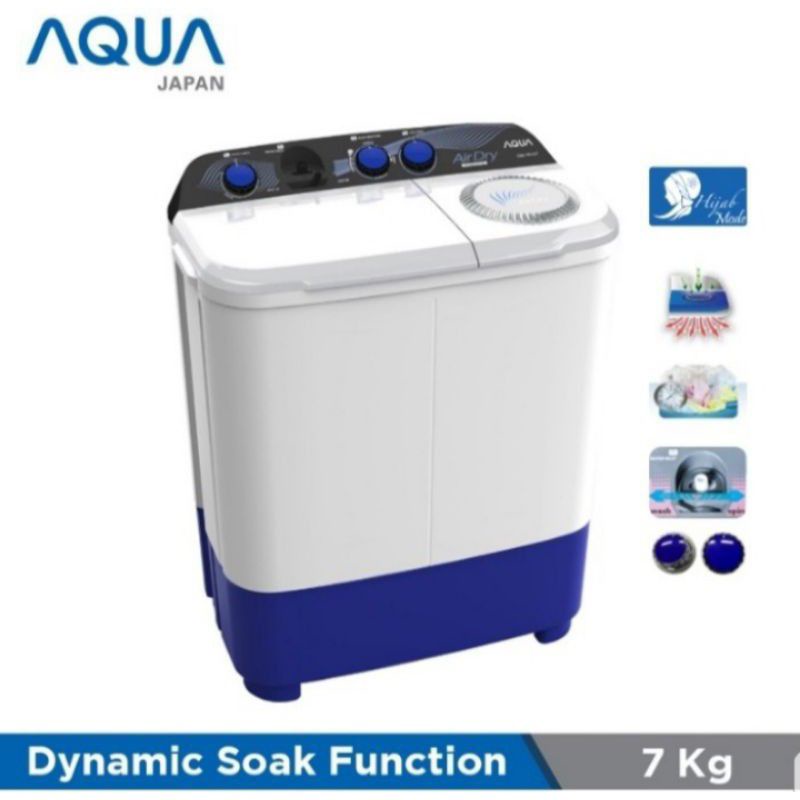 MESIN CUCI 2 TABUNG 7KG AQUA JAPAN TYPE QW 751