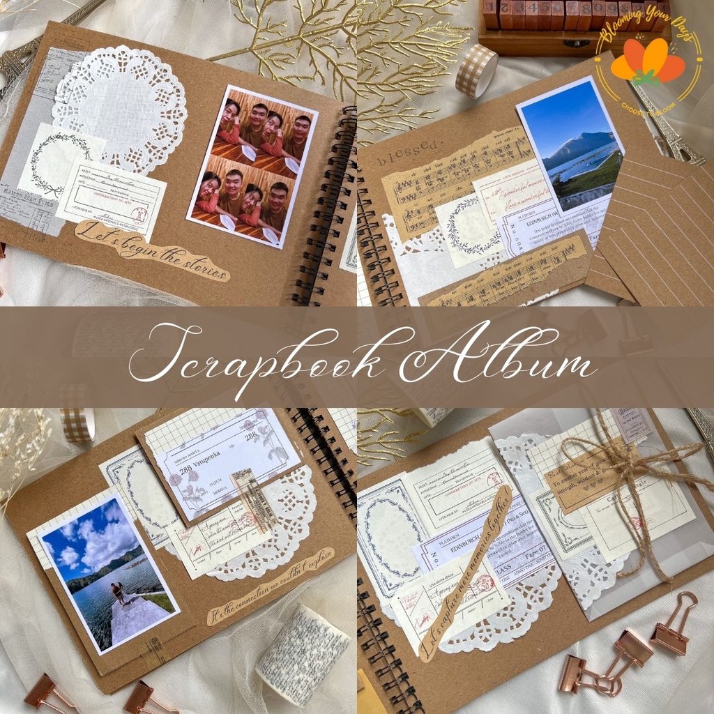 Bloomingyourdays Custom Scrapbook album vintage kartu ucapan foto hampers kado hadiah anniversary ul