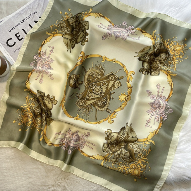 &quot;Donita&quot; 70x70 cm scarf, Motif Victorian Scarf Leher, Scarf Tas, Bahan High Grade Silk Immitation