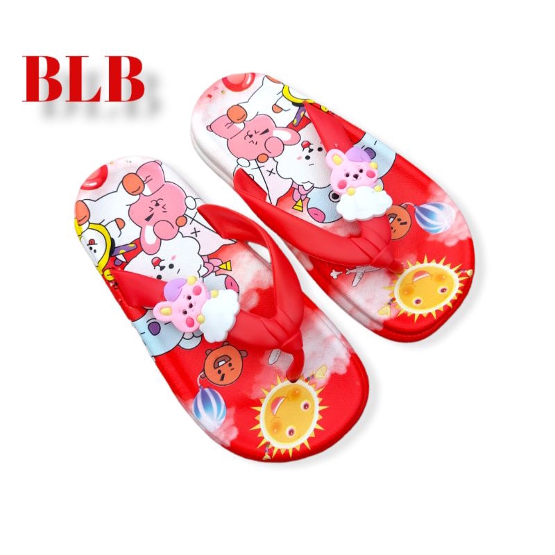 Sandal jepit jelly/karet anak perempuan INPORT BTS/BT12 TerBaru,Sandal karet anak kekinian nyaman gambar terbaru BT12