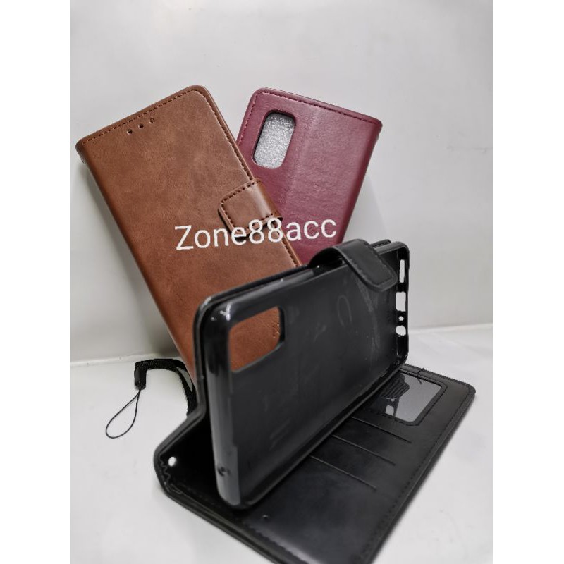 Vivo V17 V19 Leather Case Flip Cover Casing Sarung Dompet Wallet Kulit Soft