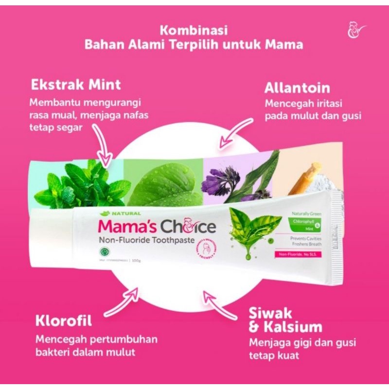 Mama's Choice Maternity Non Fluoride Toothpaste/Pasta Gigi Ibu Hamil