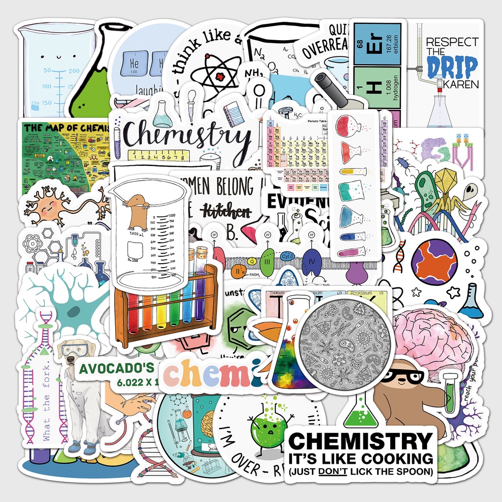 Zhang Laboratorium Kimia Persamaan kepribadian ins gaya grafiti stiker laptop alat tulis kreatif sti