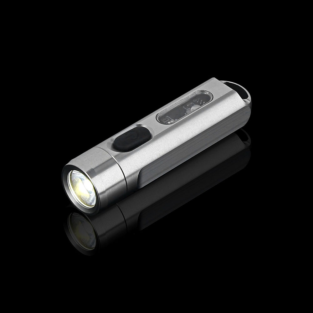 JETBeam Mini One Senter LED USB Rechargeable CREE XP-G3 500 Lumens with RGB + UV Light - Silver