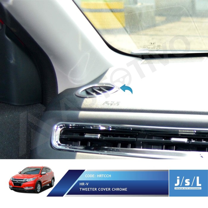Aksesoris Fariasi Tambahan mobil  Honda HRV List Lubang Speaker Kecil JSL / Tweeter Cover Chrome