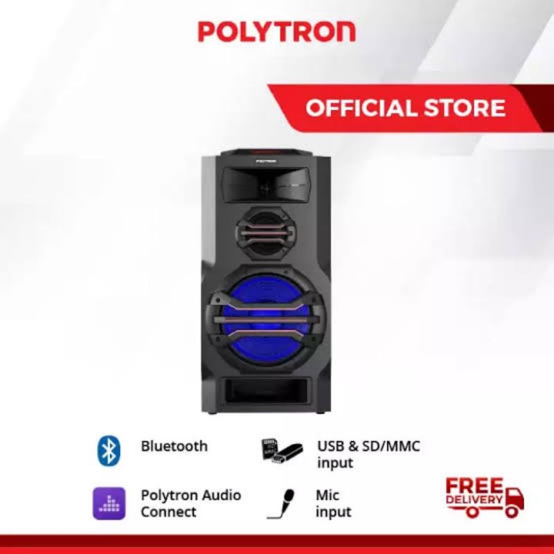 SPEAKER ACTIVE POLYTRON WOOFER 12 INCH " PAS 12SA15 SA15 USB SD MMC CARD AUX MIC MICROPHONE BAND KAR