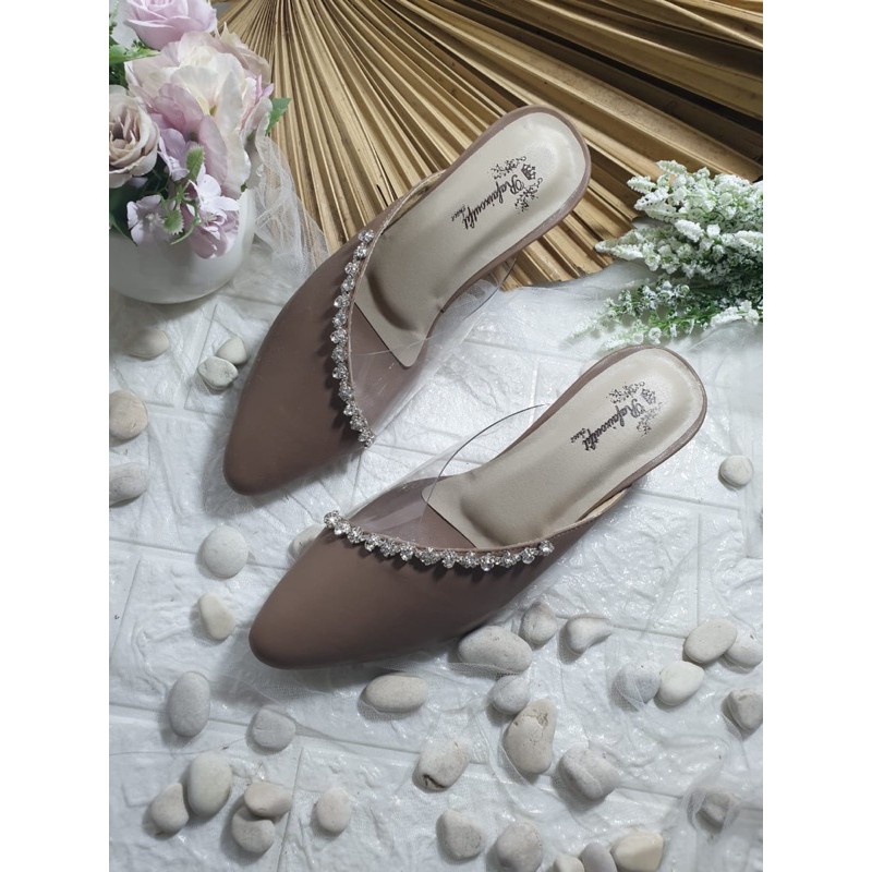 sepatu amoura mocca tinggi 5cm kaca