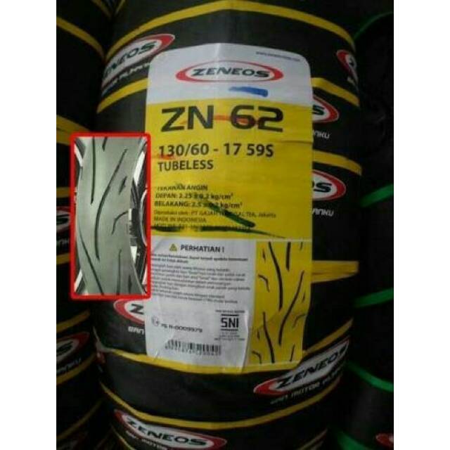 Ban Tubeless Tapak Lebar Zeneos 130/60-17 ZN 62