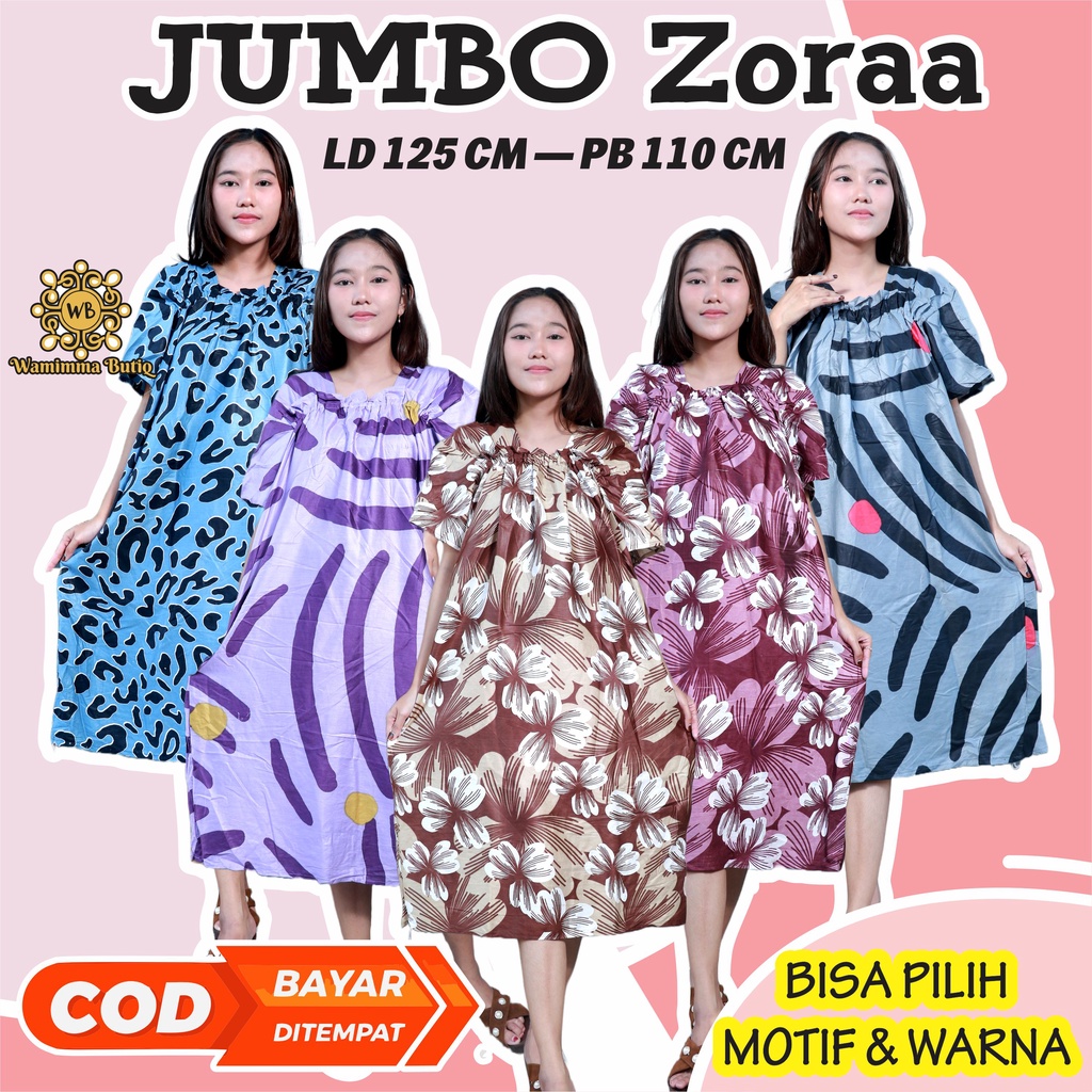 Zorra Dress Daster Rayon Jumbo Daster Jumbo Kekinian Daster Bali Jumbo Daster Kekinian Jumbo Daster LD 120 125 Baju Daster Jumbo Daster Jumbo Premium