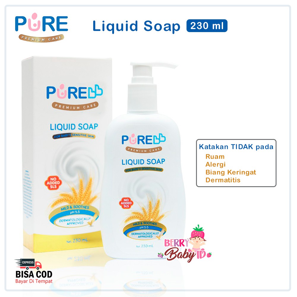 PureBB Baby Liquid Soap Sabun Mandi Kulit Bayi Sensitif 230 Ml Pure BB Pure Baby Berry Mart