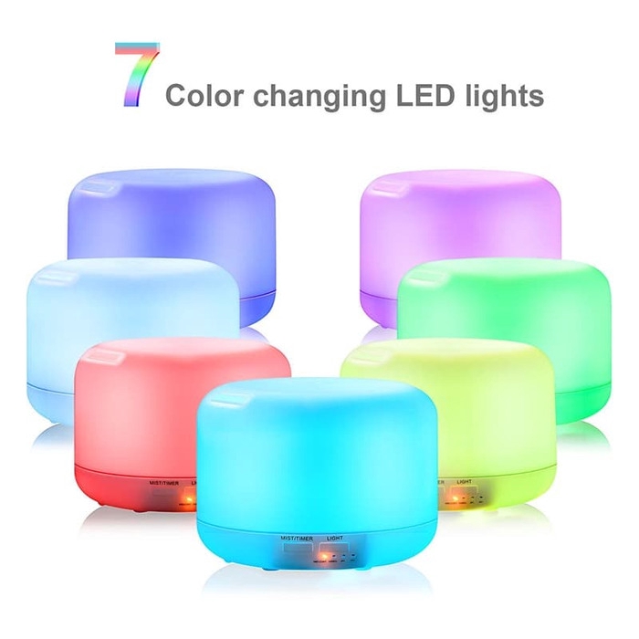 Air Humidifier diffuser Lampu Tidur 7 Warna 300ML Aromatherapy Remote