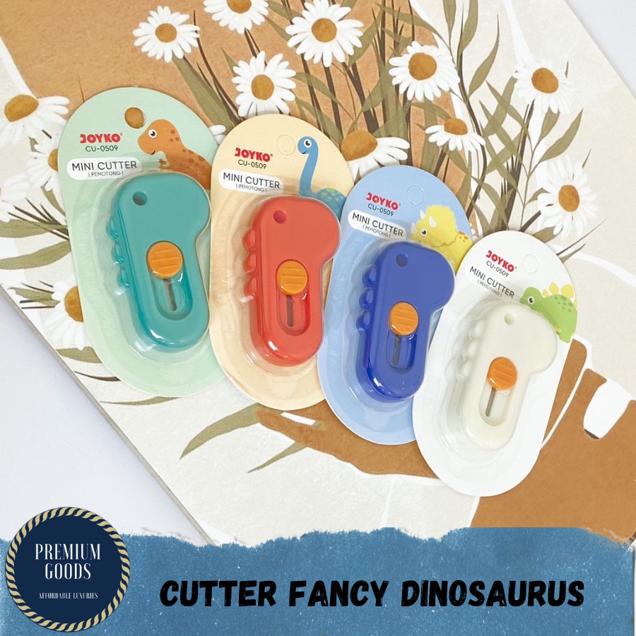 

Mini Paper Cutter / Pisau Kecil Pemotong Kertas JOYKO CU-0509 Bentuk Dino Dinosaurus Cute Tajam Warna Pastel Alat Tulis Kantor Anak Sekolah Harga Grosir Ready COD