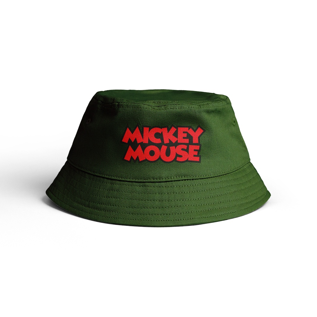 GKABHGMM098 Topi Bucket Hat Anak Gambar Kartun Mickey Mouse Logo Bucket Hat Anak Bahan Premium Warna