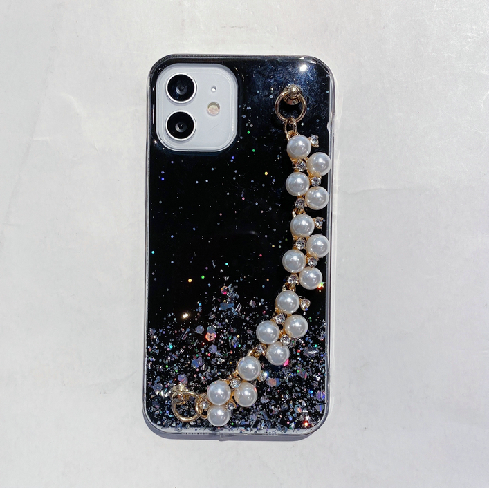 Soft Case Transparan Aksen Gelang Mutiara Berlian Untuk Iphone 11 12 Pro Max Xs X Xr 7 8 Plus 7 + 8 + Se 2020