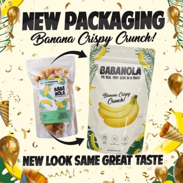 

“Fresh made every week” BABANOLA keripik pisang / crispy banana in a pouch