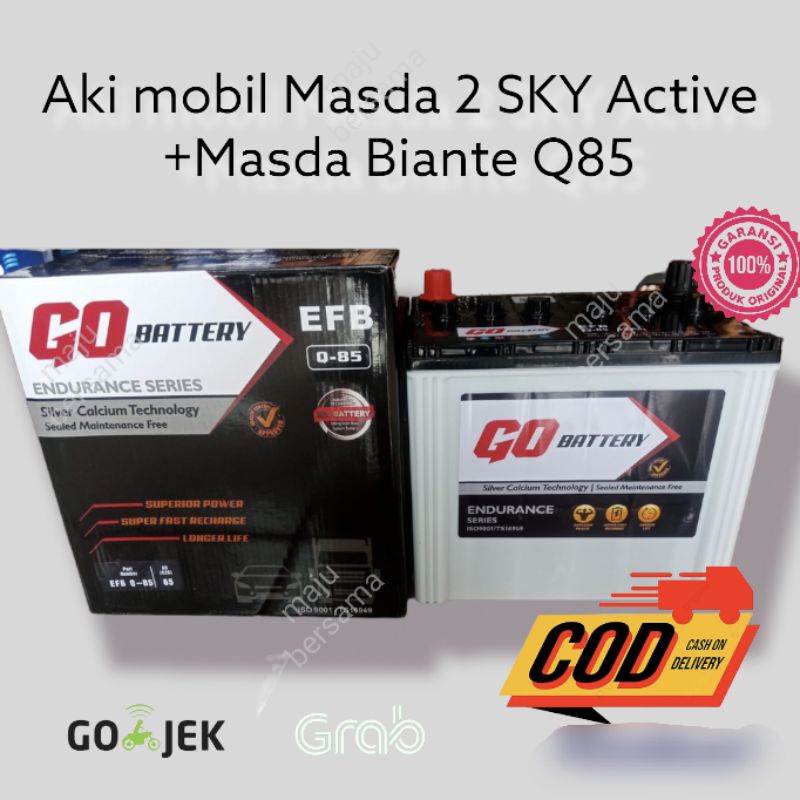 Jual Aki Mobil Masda 2 Sky Active + Masda Biante q85 Aki kering Go