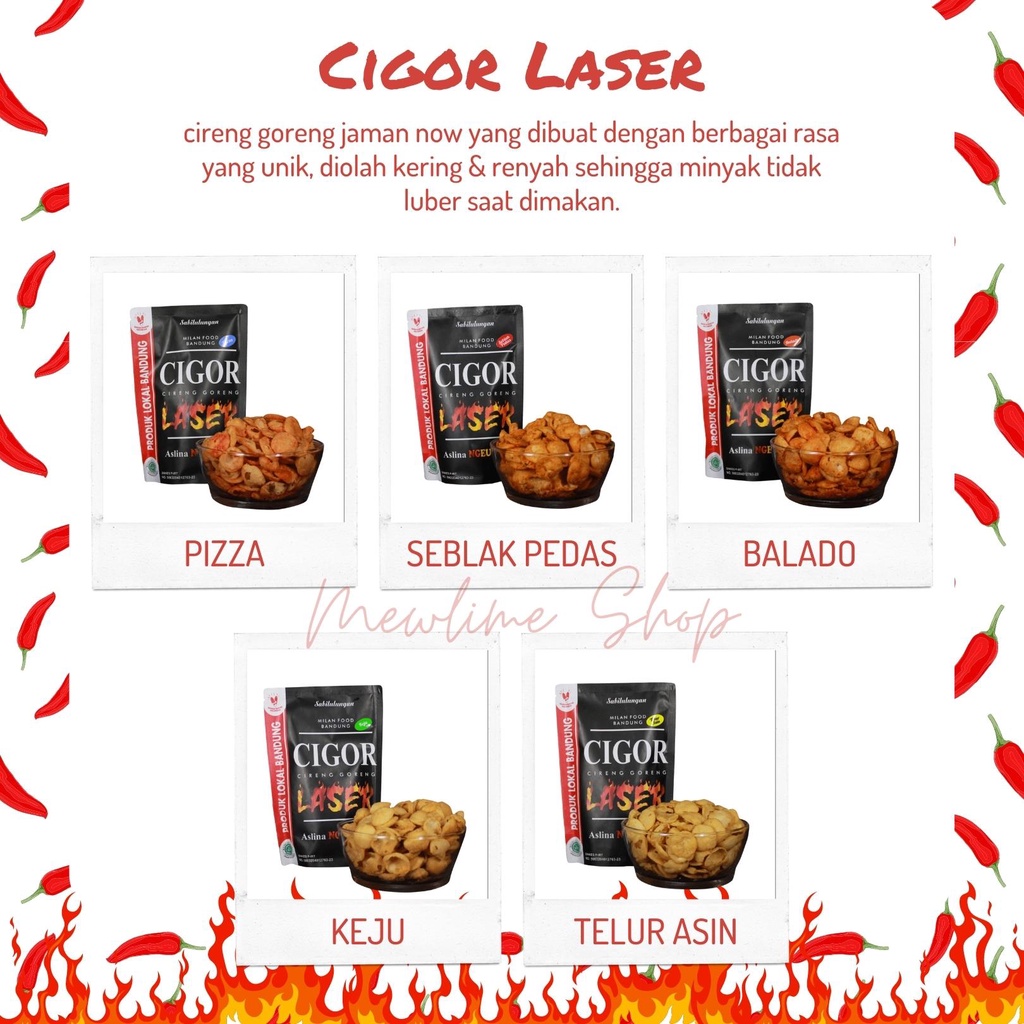 

CIGOR LASER Cemilan Cireng Goreng Kering Bandung Enak Murah - 110g