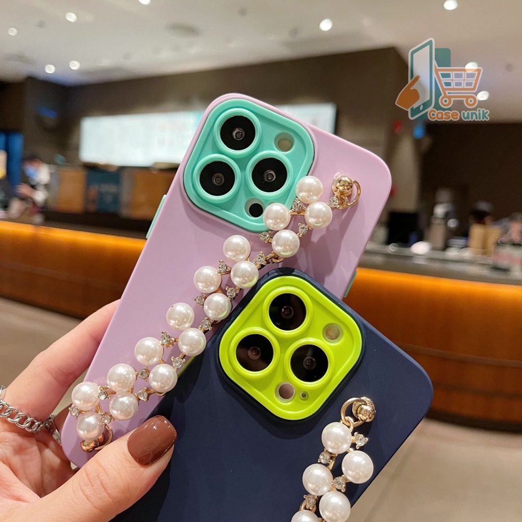 SOFTCASE NALLE RANTAI MUTIARA MACARON CANDY KOPER 2IN1 PROTECTION REALME 5 5I C3 8 PRO 9 8 V13 PRO CS4537