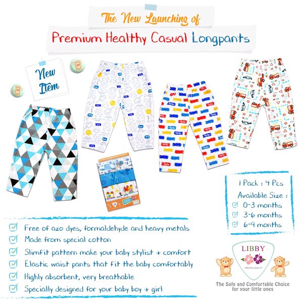 PROMO MURAH RANDOM Libby Longpants Pack isi 4 Motif Set