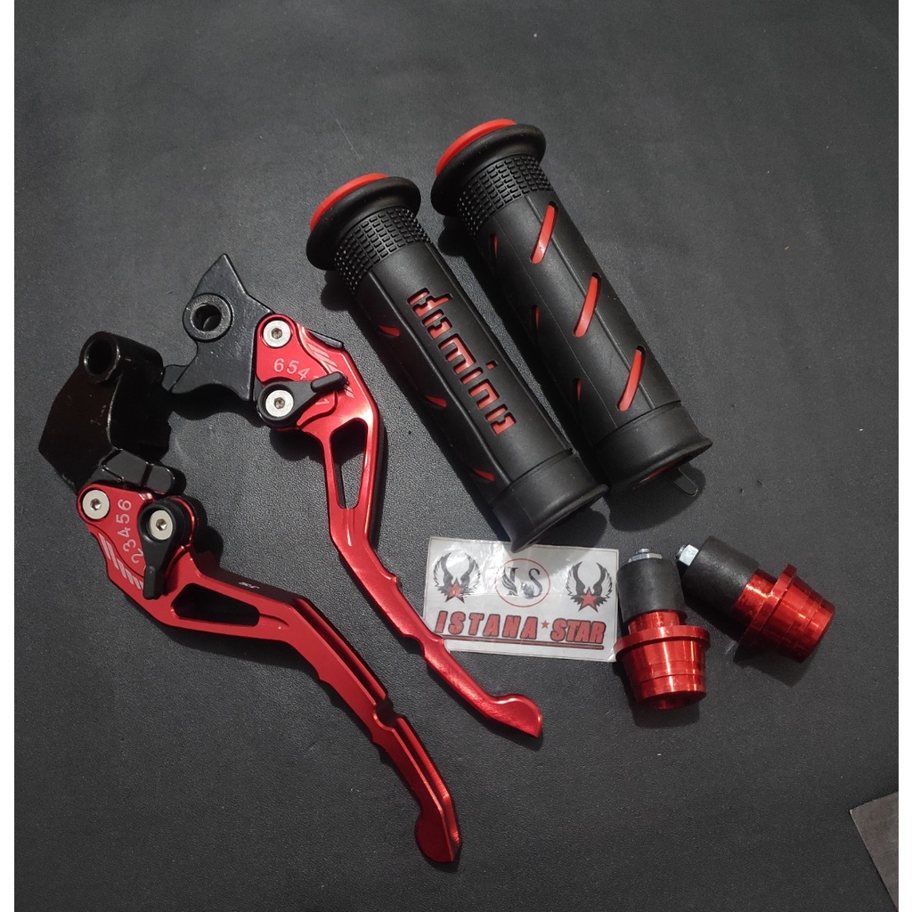 HANDLE REM KOPLING YAMAHA VIXON OLD VIXION NEW PLUS GRIP DOMINO SISIK+JALU STANG CNC