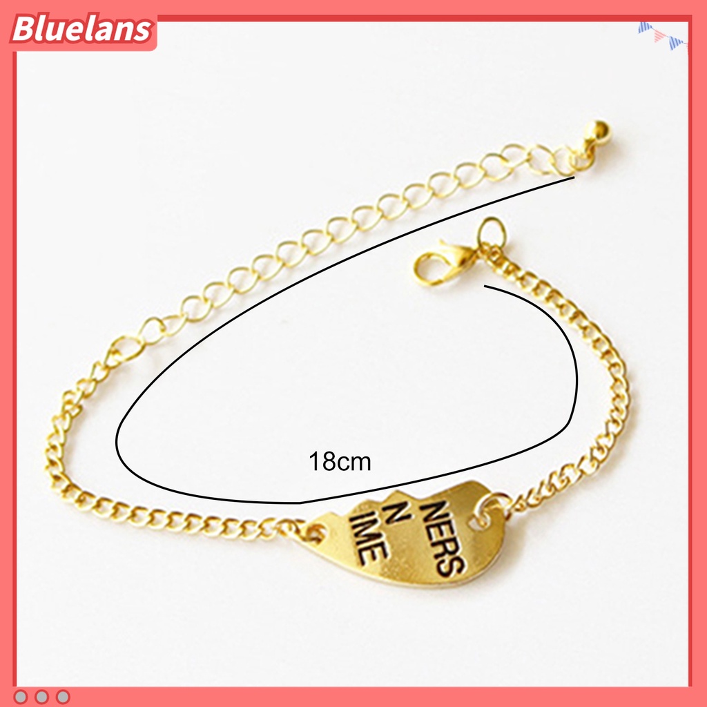 2pcs Gelang Bangle Bahan Alloy Bentuk Hati Untuk Wanita