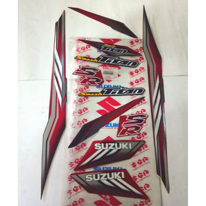 68000B45H30NHEK Lis body/ striping / stiker smash titan SR CW Merah 2011 ori SGP