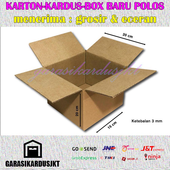 

KARDUS | BOX | KARTON PACKING ( 20 x 20 x 15 ) POLOS BARU