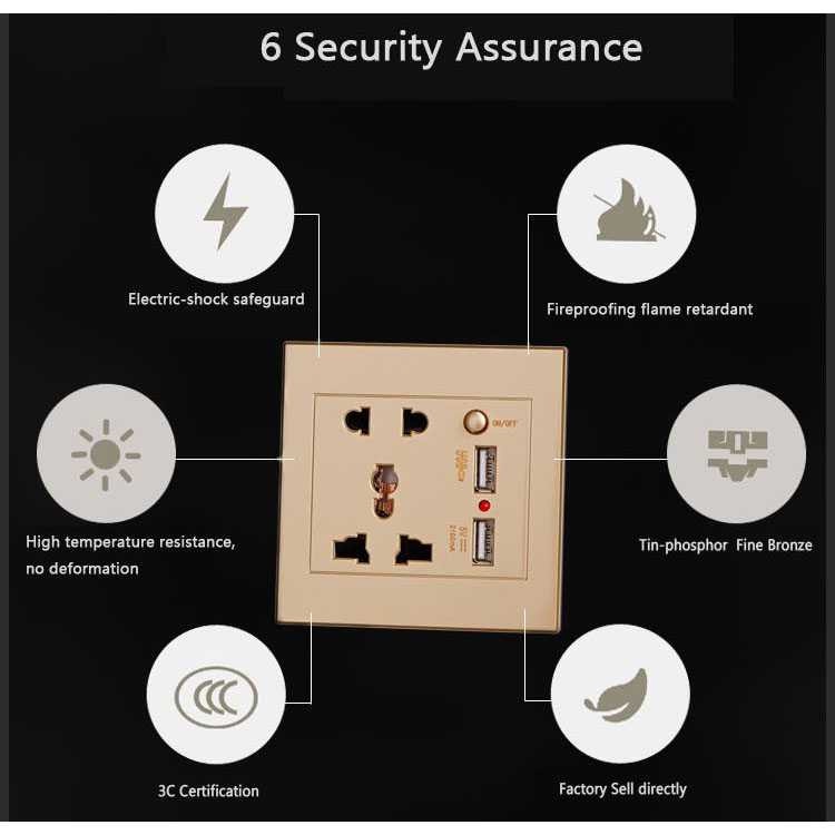 Stop Kontak Colokan Listrik Universal UK EU US 2 USB OnOff Switch
