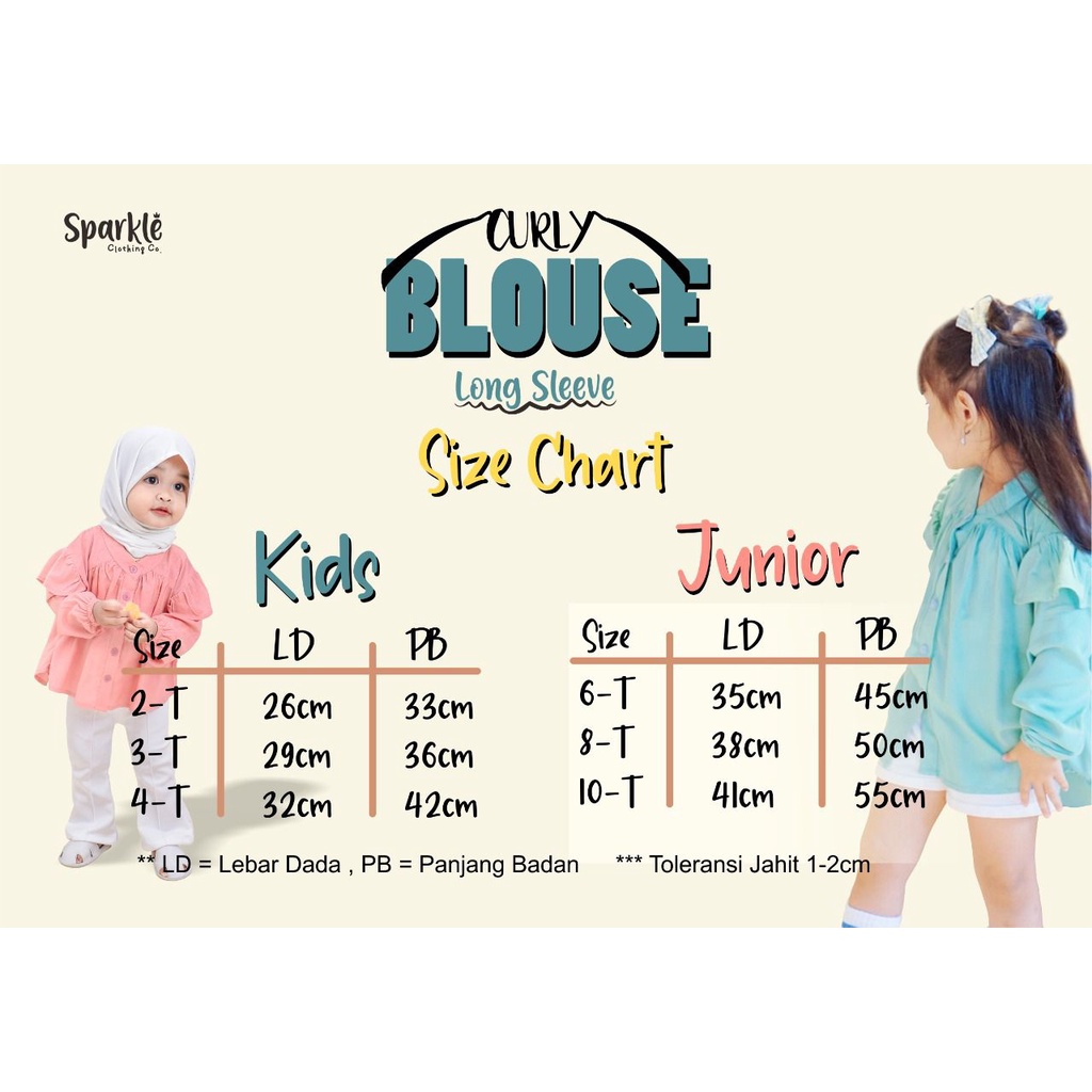 Blouse Anak Perempuan Tangan Panjang | CURLY BLOUSE SPARKLE | CURLY BLOUSE LONG SLEEVE SPARKLE