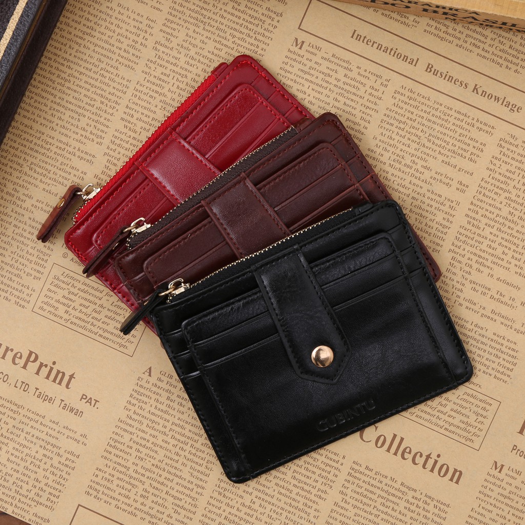 ORIGINAL GUBINTU DOMPET MINI KARTU DENGAN SLETING BAHAN KULIT SINTETIS 1028