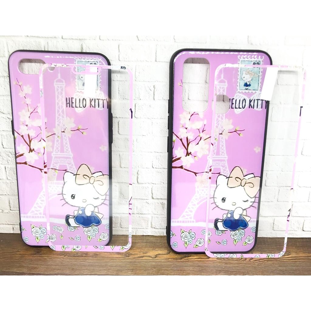 Softcase + Tempered Glass karakter Oppo A31/Neo 5,A33,A53 2020,A3s,C1,A5s,A7,A12,A11k,Realme 2 Pro,U1,U2, 5/5s/5i/C3, 7i, C17, C15, Vivo Y11 Y12 Y15 Y17, Y30 ,Y30i,Y50, Xiaomi Redmi 8A,9/Prime,Note 9,Note 9 Pro HCTG 25