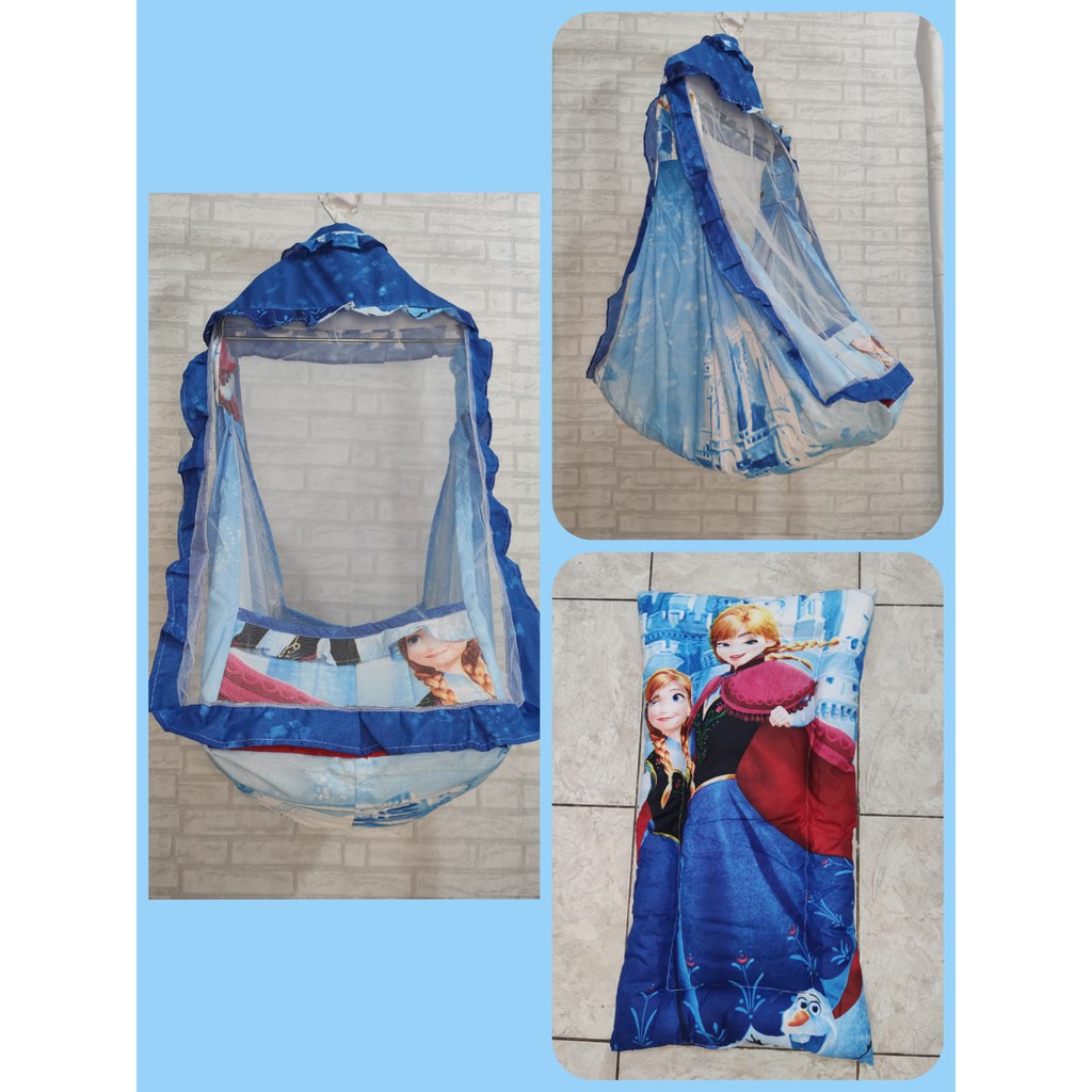 Ayunan Kelambu Set Bayi Kelambu Motif Plus Kasur
