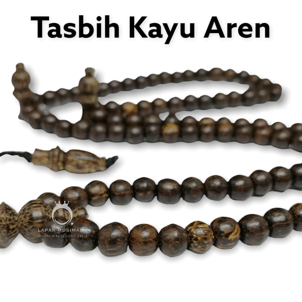 [Bayar di Tempat] Tasbih 99 Butir Kayu Aren Asli Garansi Tasbih Muslim