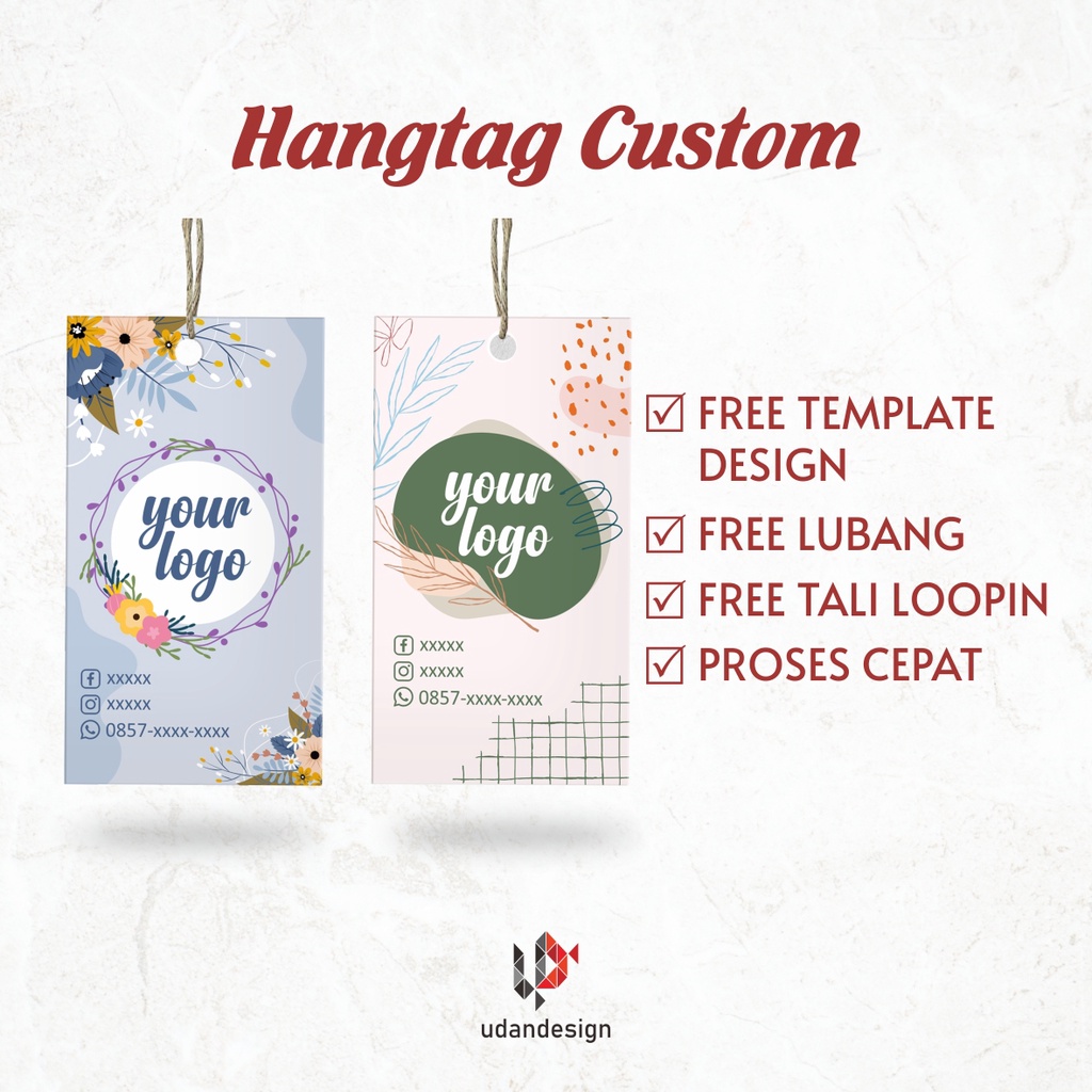 

HANG TAG BAJU 1 MUKA - LABEL BAJU - CETAK HANG TAG BAJU ( UKURAN 3 x 5cm) - FREE DESIGN - FREE TALI