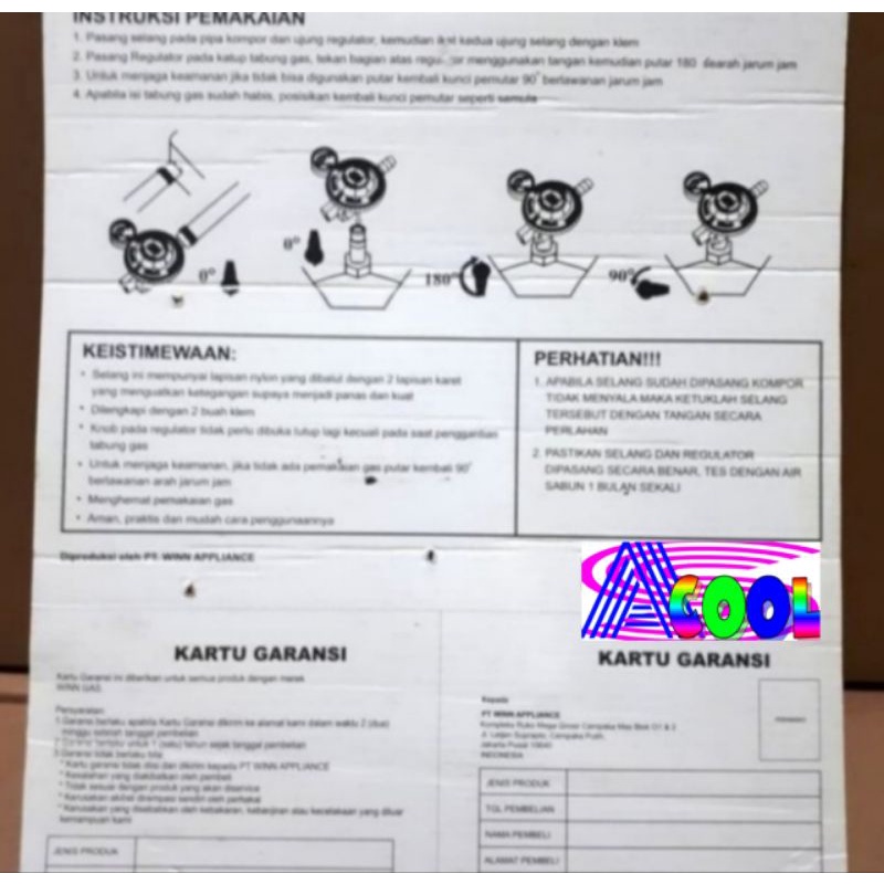 Winn Gas Selang Metal Flexible Pengaman Selang Gas LPG Anti Tikus