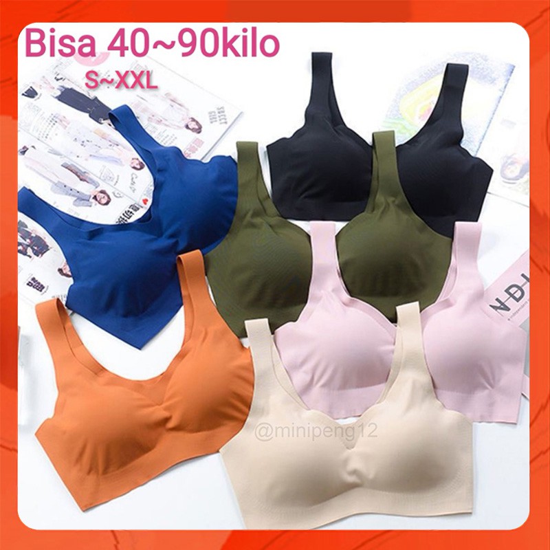 Bra sport Seamless Bahan Ice Silk untuk Yoga / Tidur bisa 40-90kilo